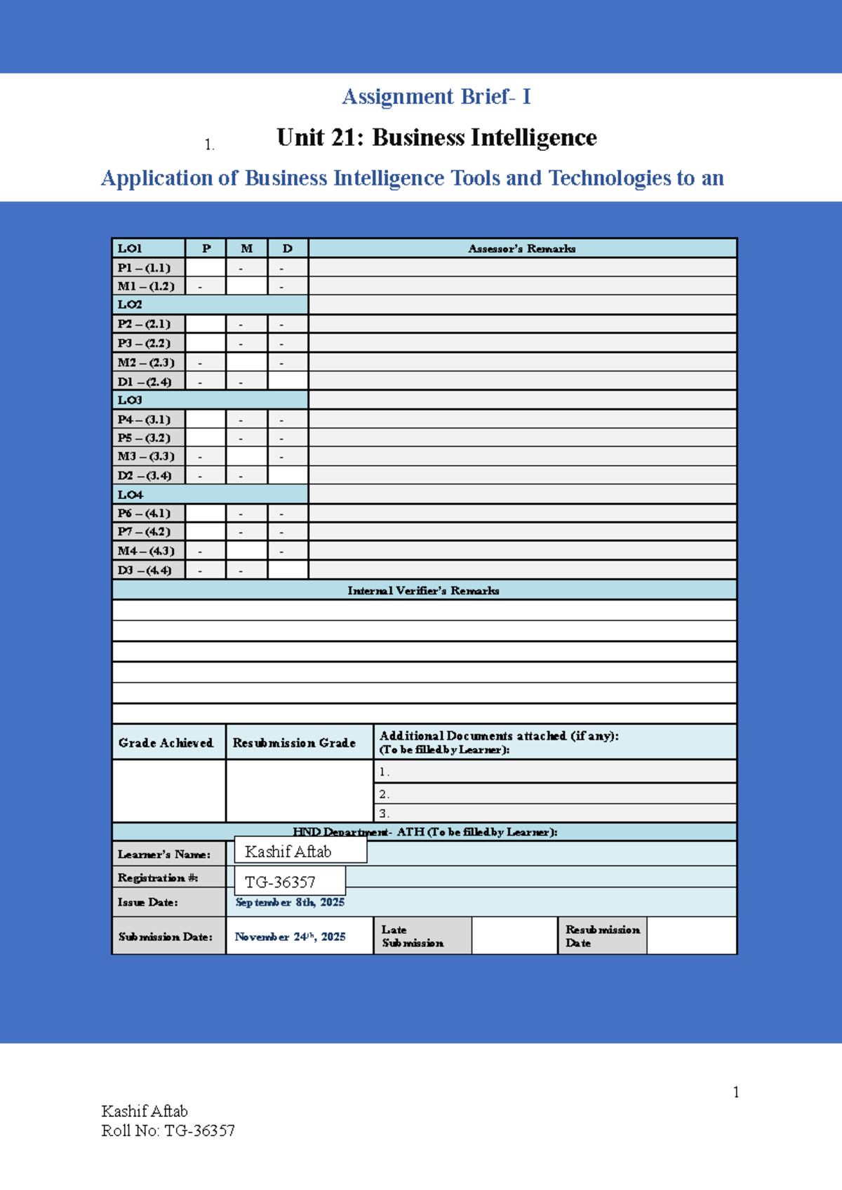 Unit 19: Business Intelligence Assignment I - Application of BI Tools ...