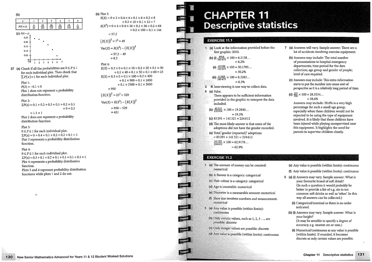 Chapter 11 Descriptive Statistics - Student Worked Solutions (Maths Adv ...