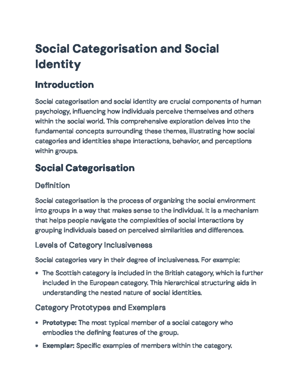 Social Categorisation and Social Identity: A Comprehensive Study ...