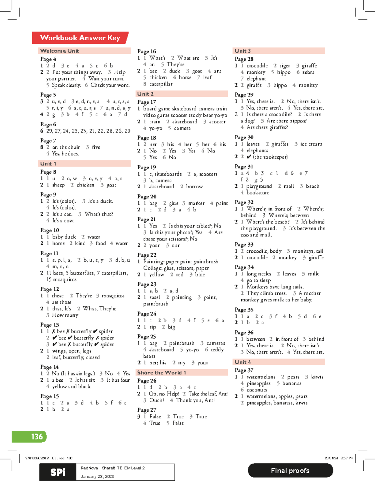 Share It TE Level 2 Workbook Answer Key for Welcome Unit - Studocu