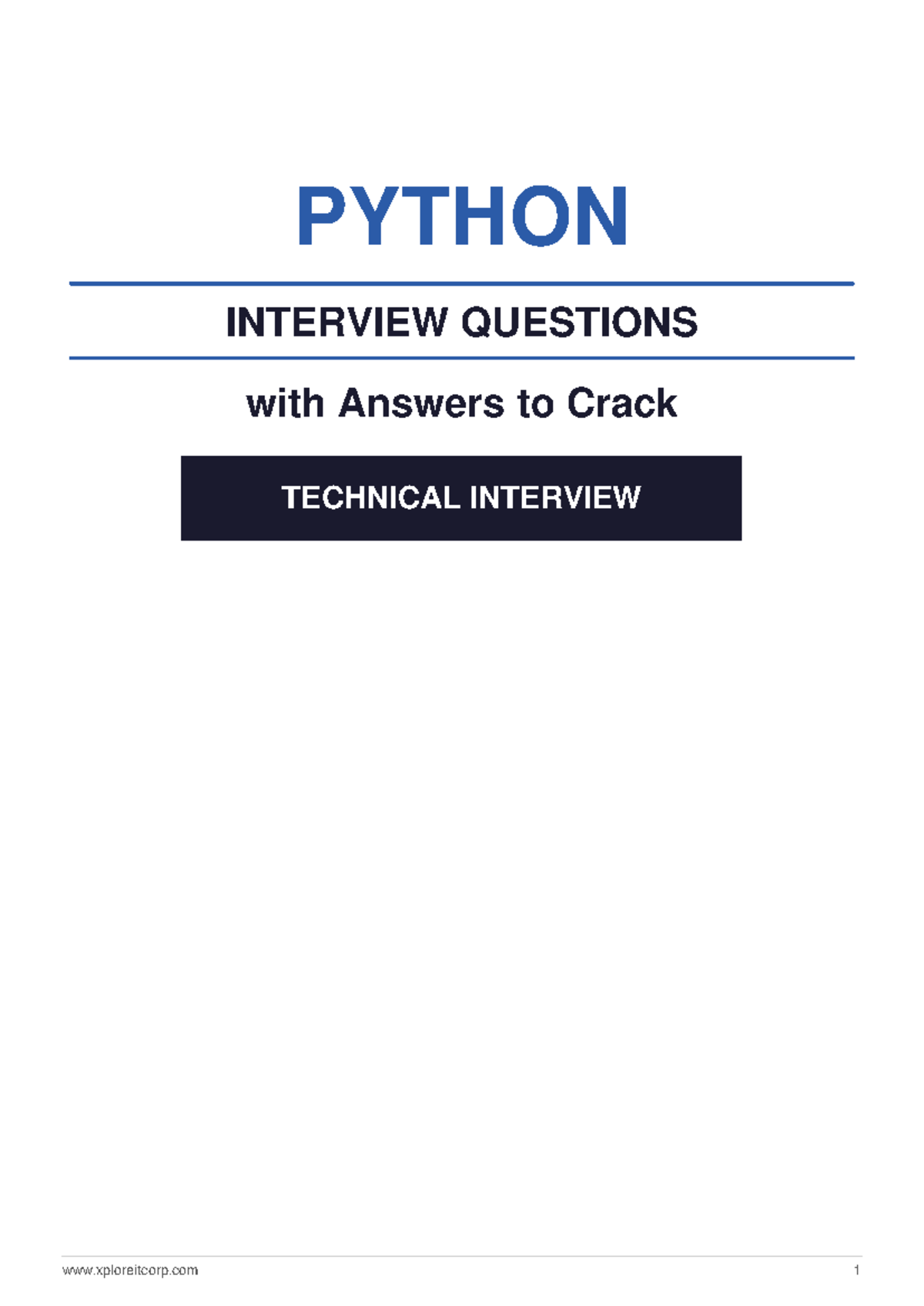 Python Interview Questions & Answers for XIC Success - Studocu