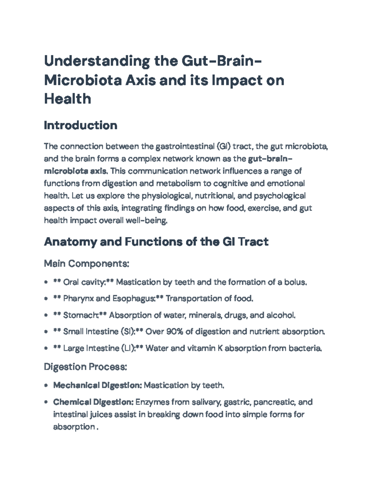 Understanding the Gut-Brain-Microbiota Axis and Its Health Implications ...