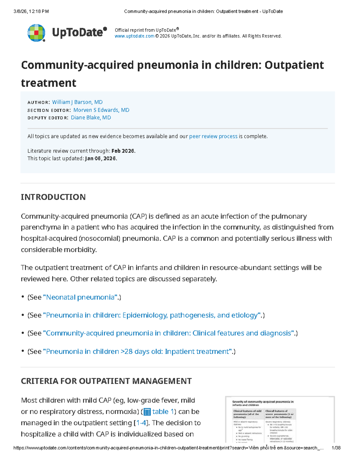 Pediatric CAP Management: Outpatient Treatment Guidelines (2026) - Studocu