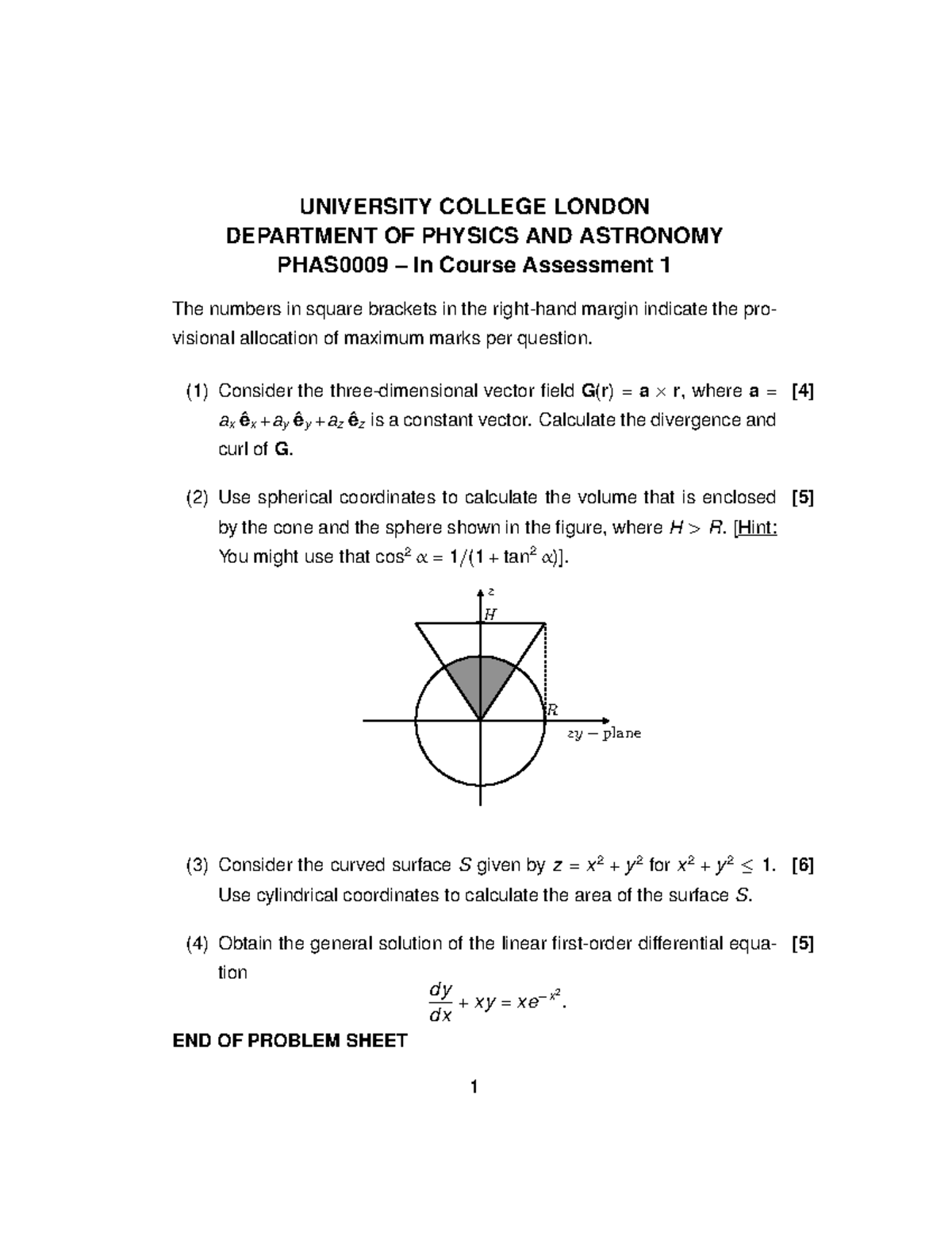 ICA1 2020 - Practice Questions for Physics Assessment - Studocu