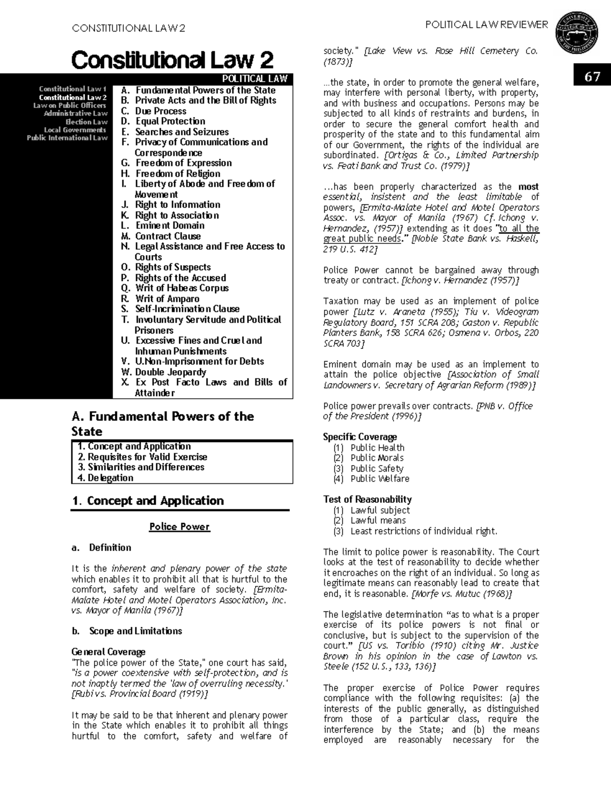 POLITICAL LAW REVIEWER: CONSTITUTIONAL LAW 2 STUDY GUIDE - Studocu