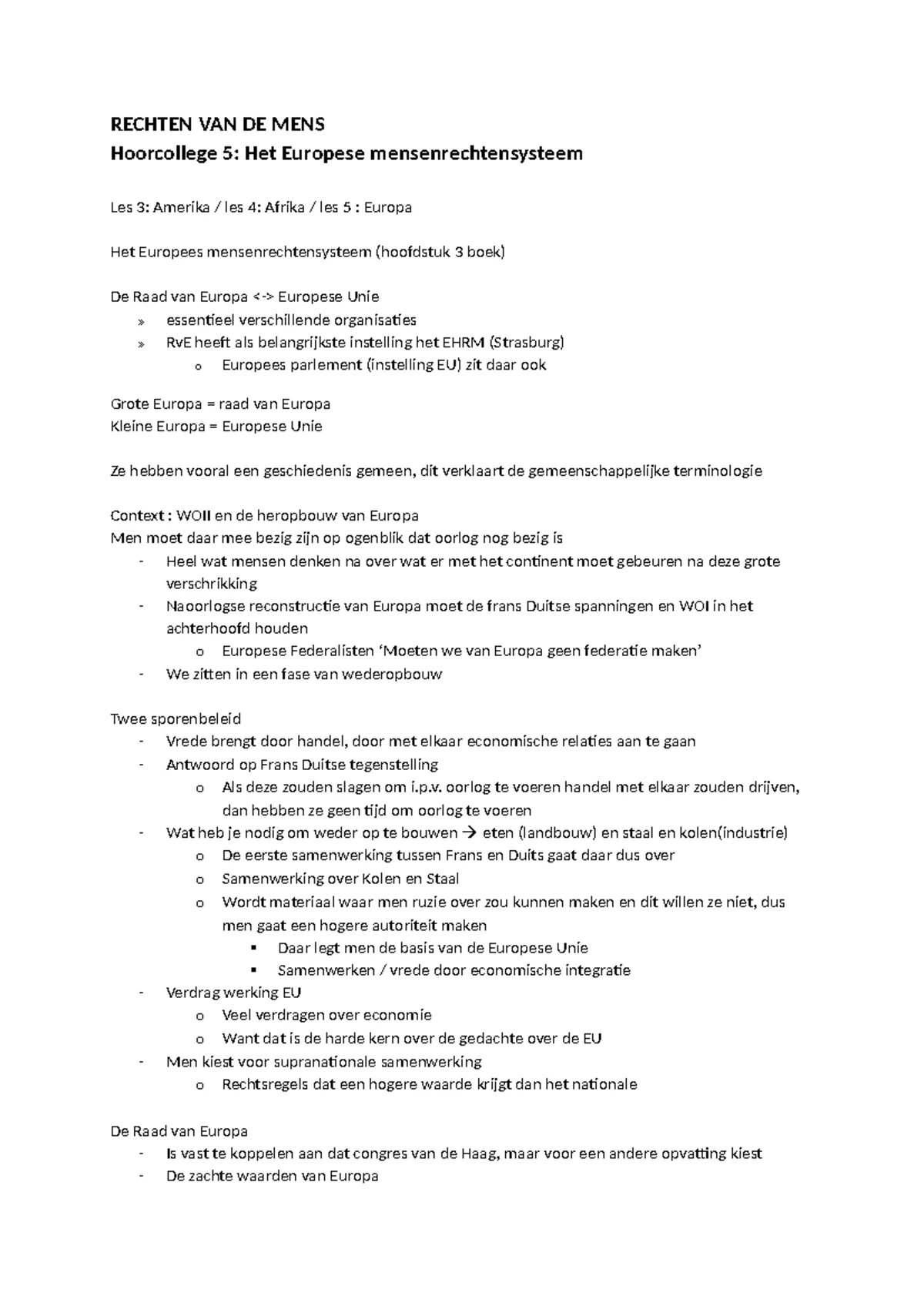 Mensenrechten: Vergelijking EVRM, UVRM en Declaration - OG's ...