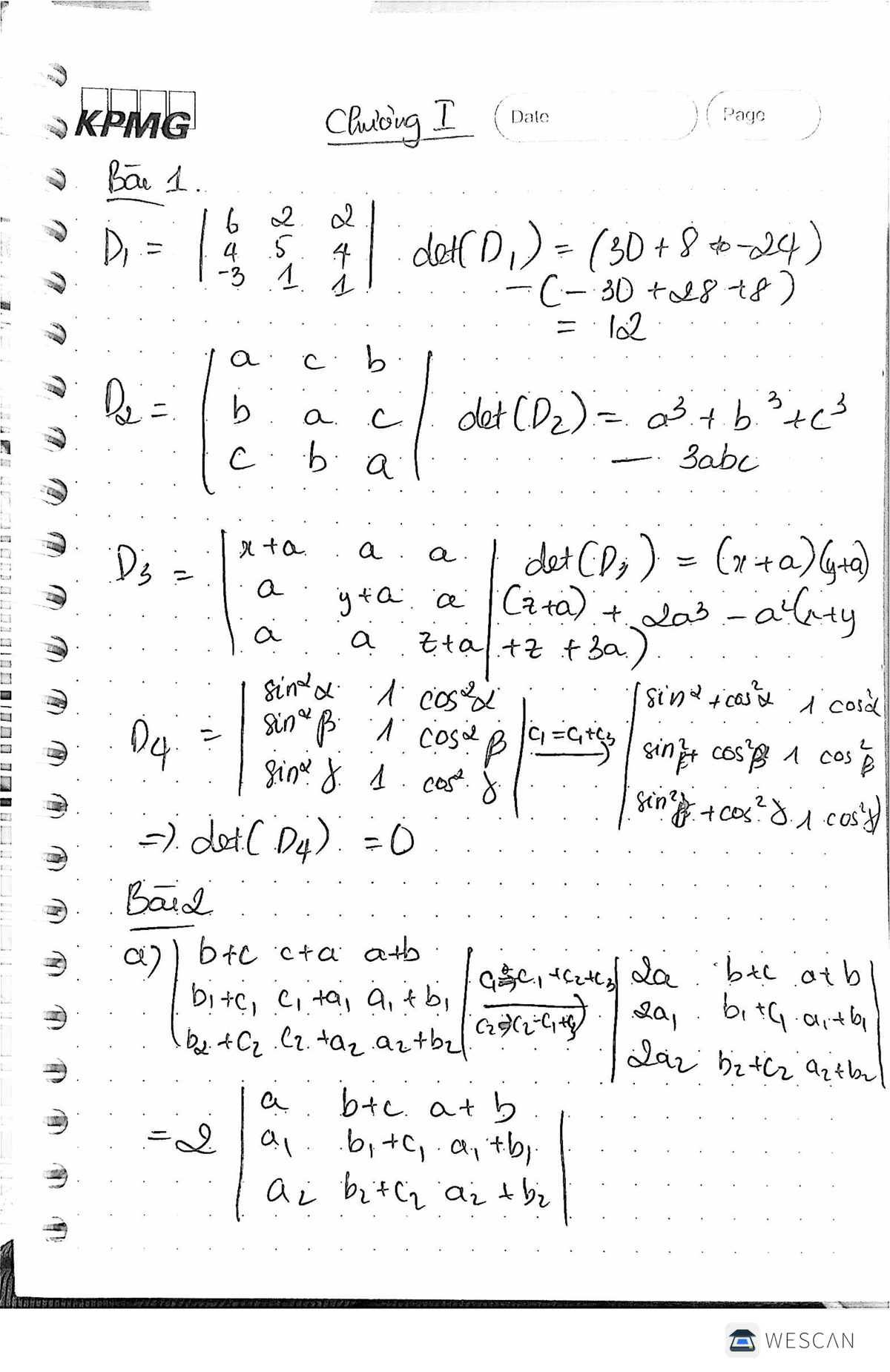 KPMG TCC Chapter 1 - Matrix Determinants and Properties - Studocu