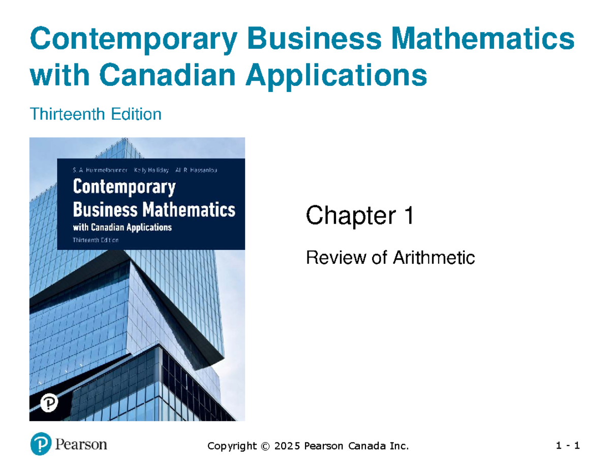 FINC1231 - Chapter 1 Review: Arithmetic in Business Math - Studocu