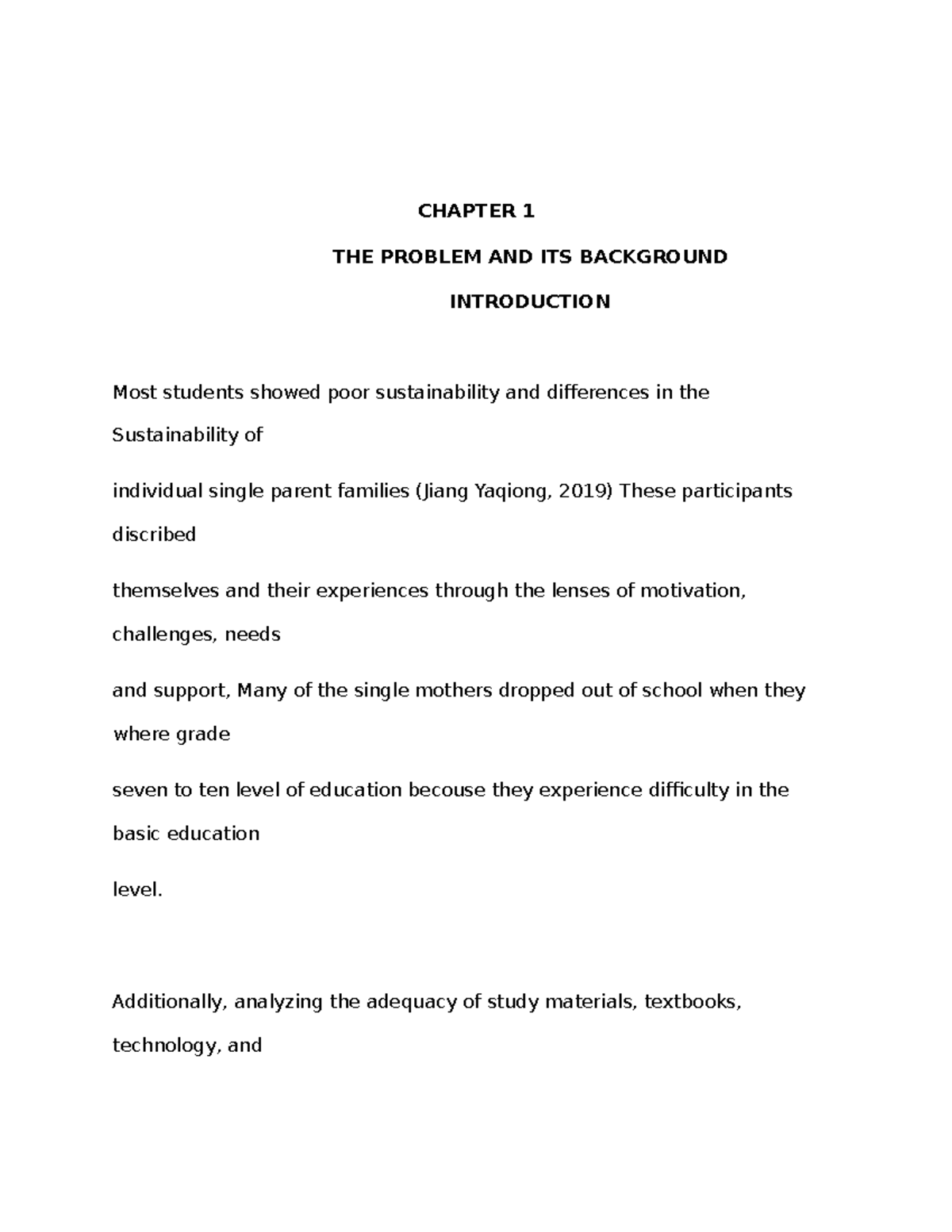 Chapter-1 - idk - CHAPTER 1 THE PROBLEM AND ITS BACKGROUND INTRODUCTION ...