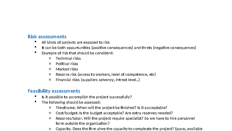 Risk Assessments - Forlesning 1: Evaluating Project Risks and ...