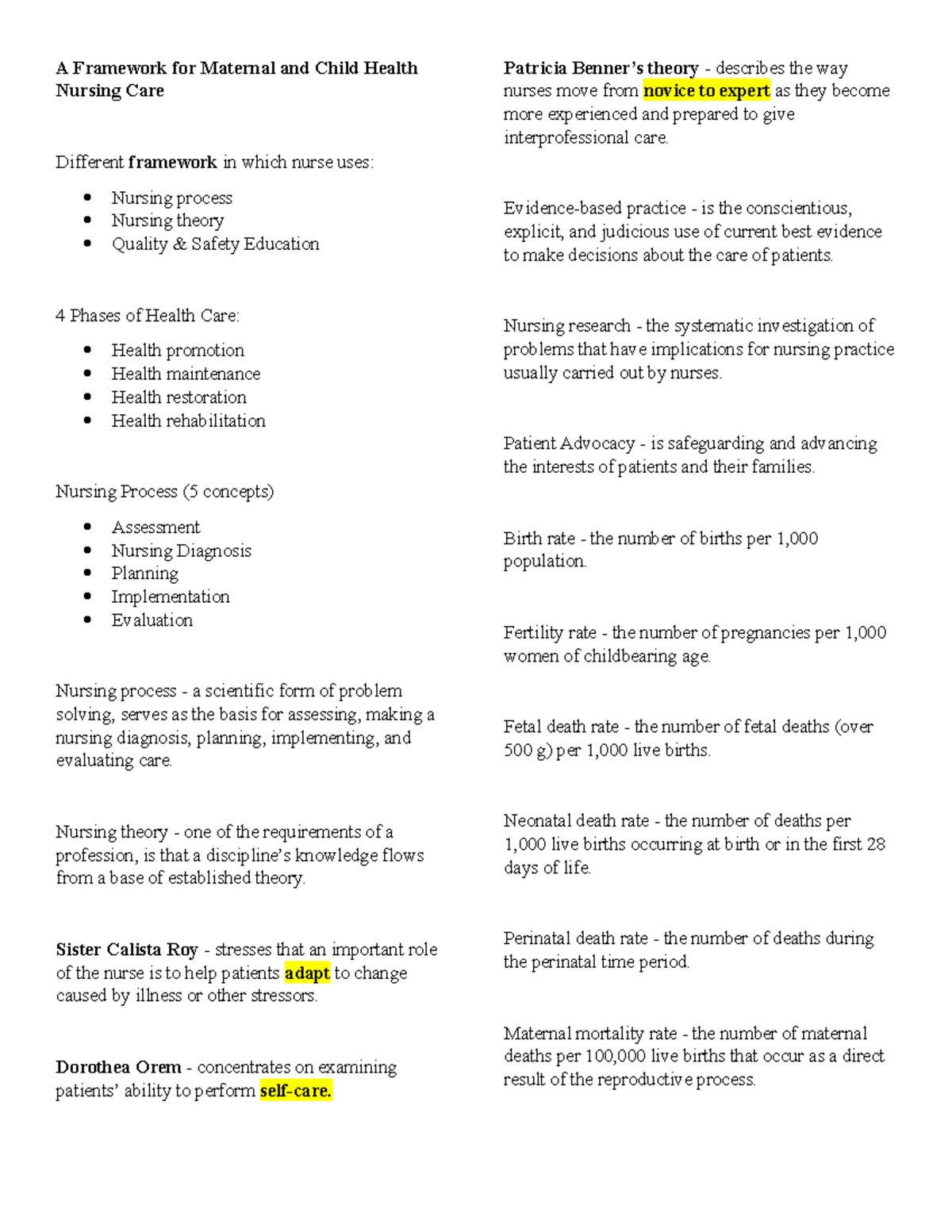 A Framework for Maternal and Child Health Nursing Care - A Framework ...