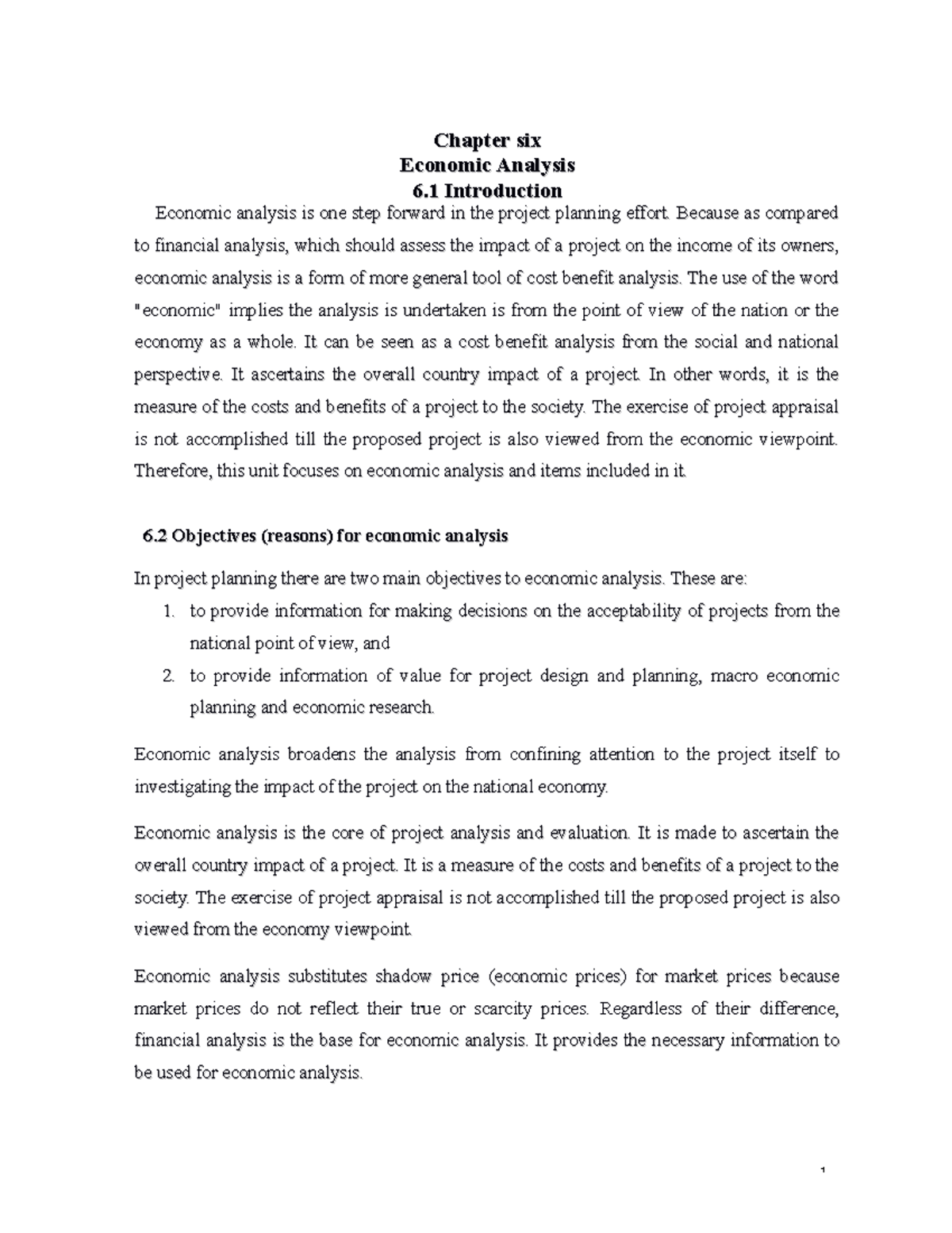 Economic Analysis in Project Management: Chapter 6 Overview - Studocu