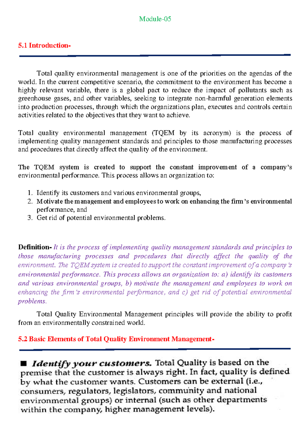 EVM Module-05: Easy Notes on Total Quality Environmental Management ...