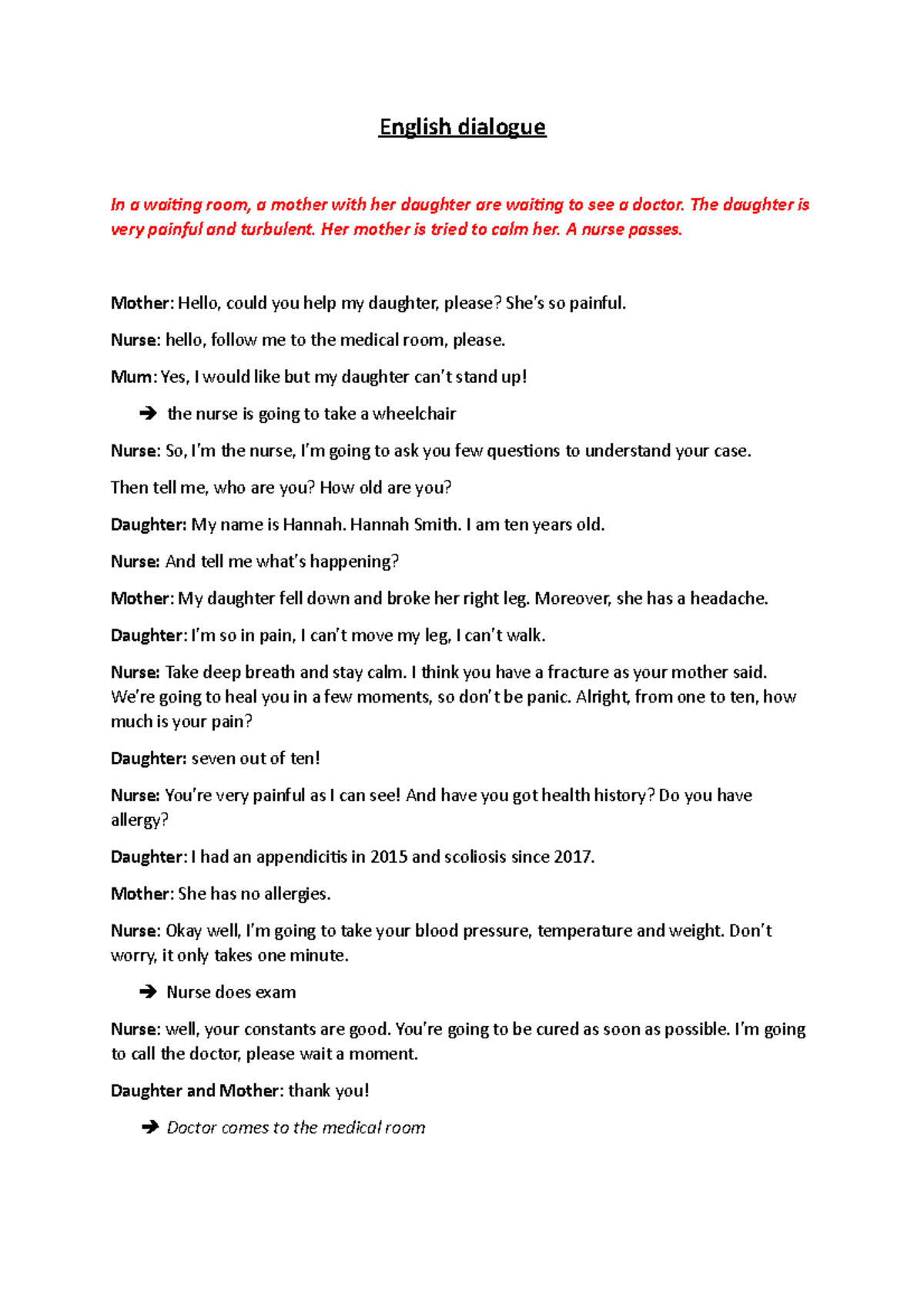 Medical English Test: Patient Interaction Dialogue for Healthcare ...