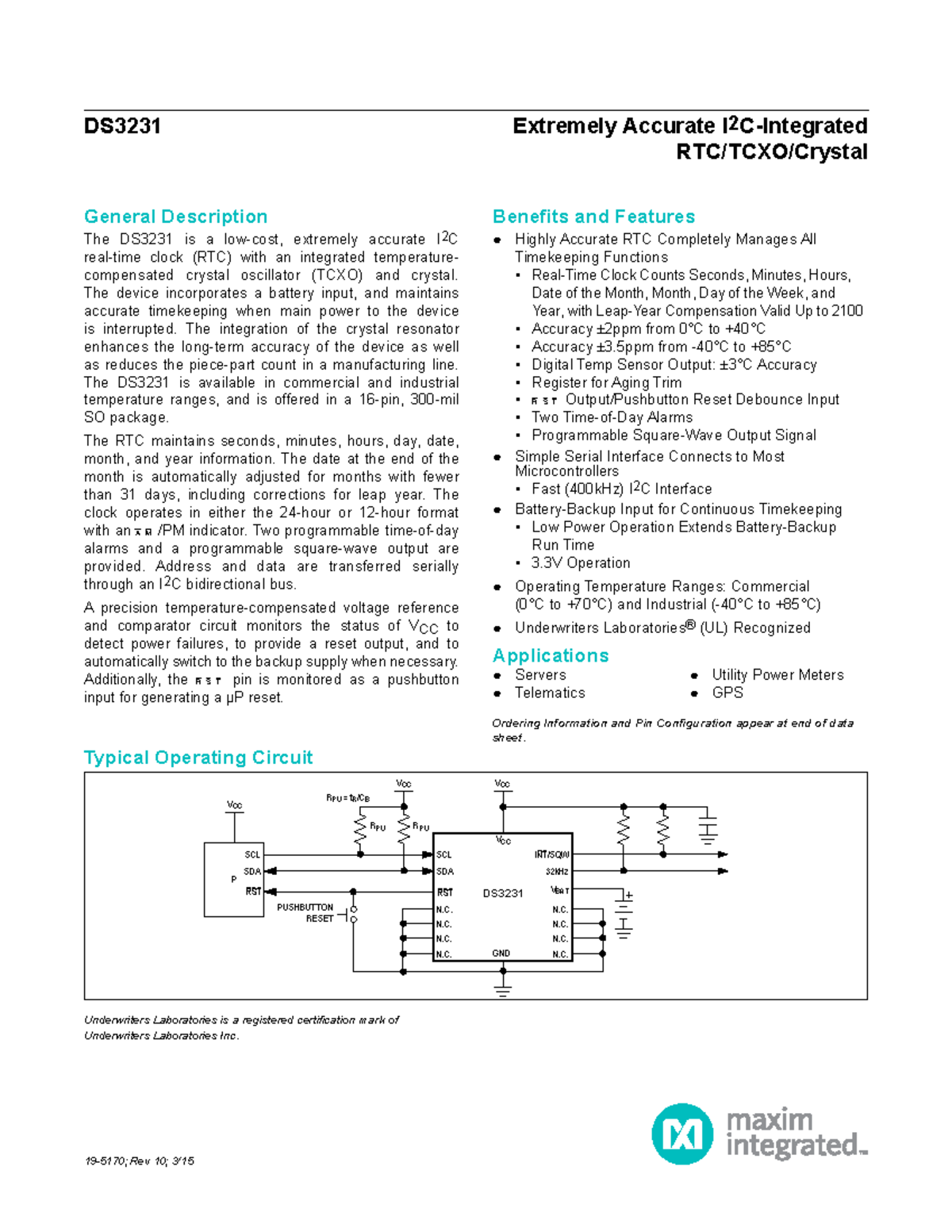 DS3231 RTC Overview: Features, Specifications, and Applications - Studocu