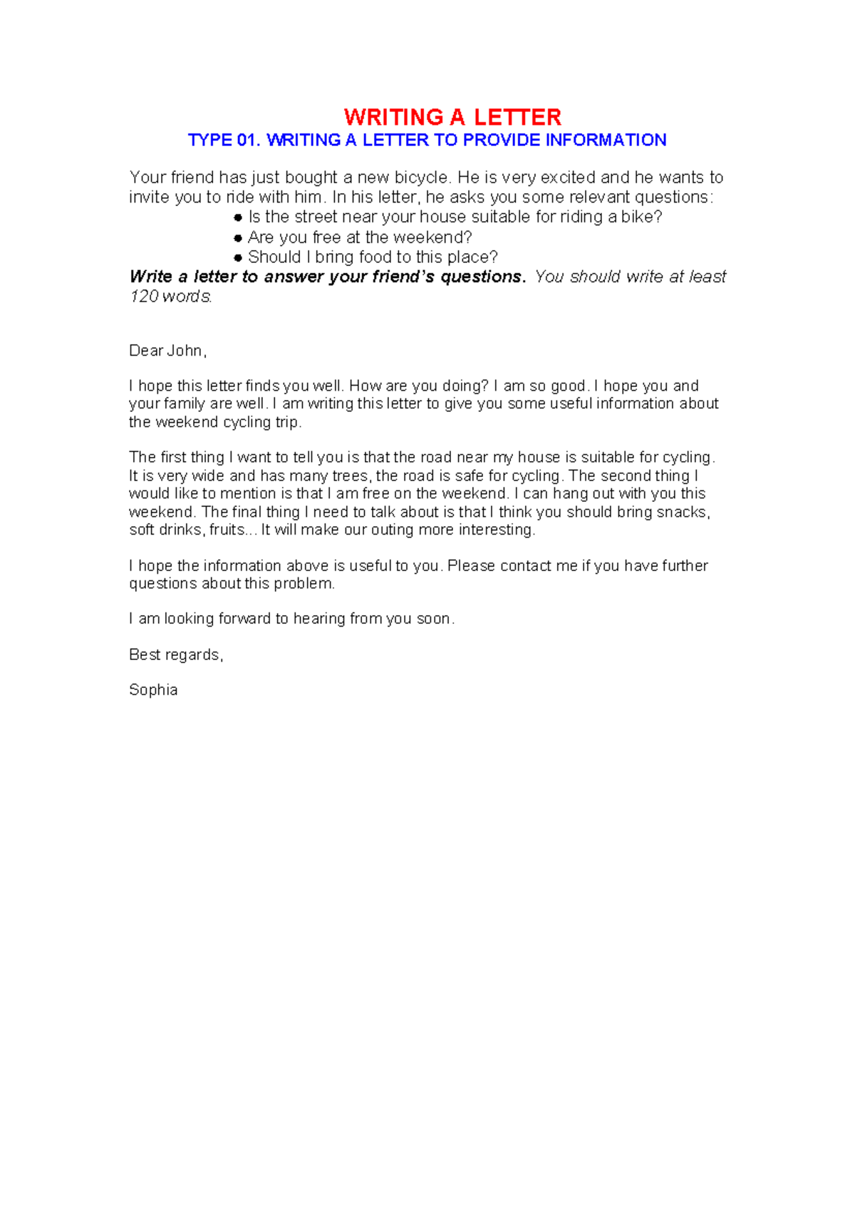 Writing Letters: Informative, Inquiry & Complaint Types - Studocu