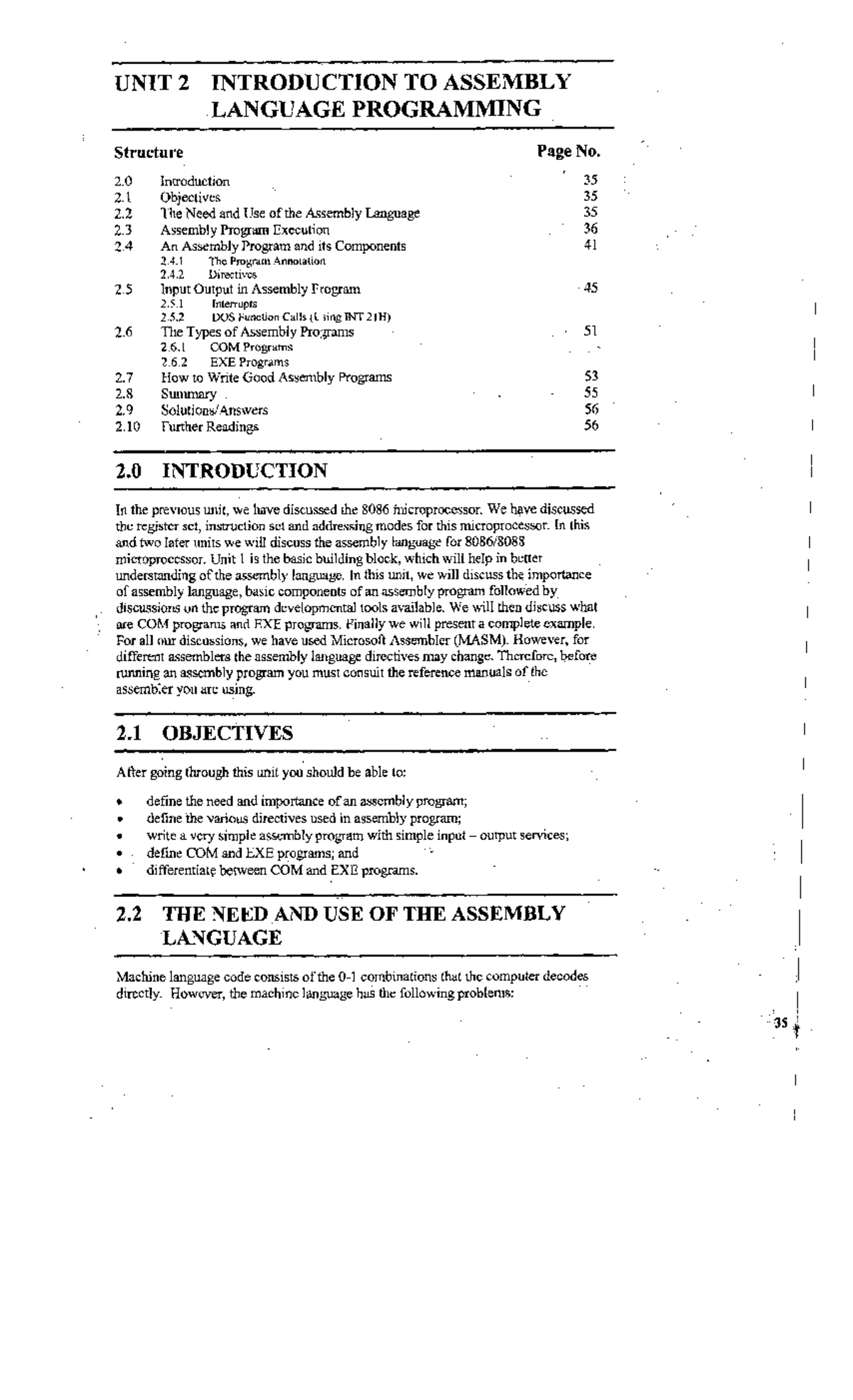 Unit 2: Assembly Language Programming - Key Notes and Concepts - Studocu
