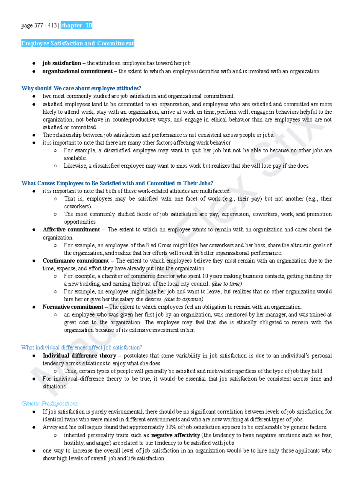 Chapter 10: Employee Satisfaction & Commitment in I/O Psychology ...