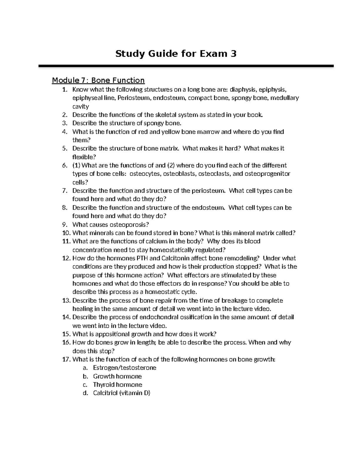 Comprehensive Study Guide for Human Anatomy & Physiology (BIO101) - Studocu