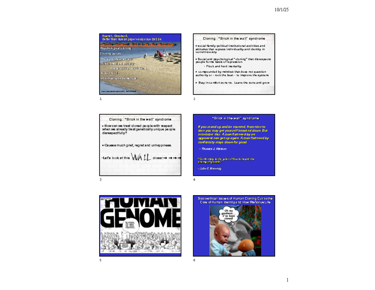 Socio-Ethical Considerations on Human Cloning and Identity Issues (Exam ...