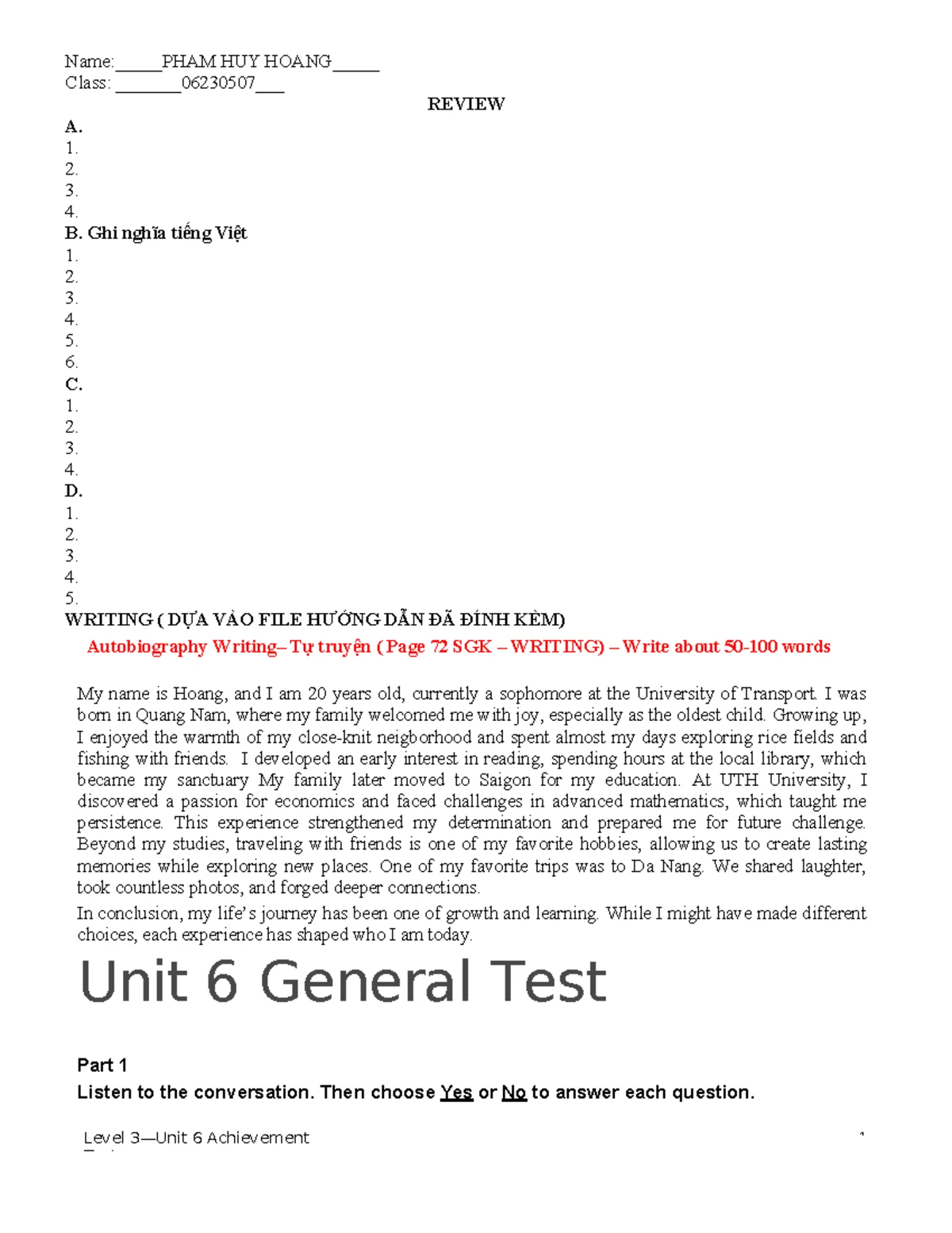VSTEP B1-B2-C1 Reading Practice: Comprehensive Test Review - Studocu