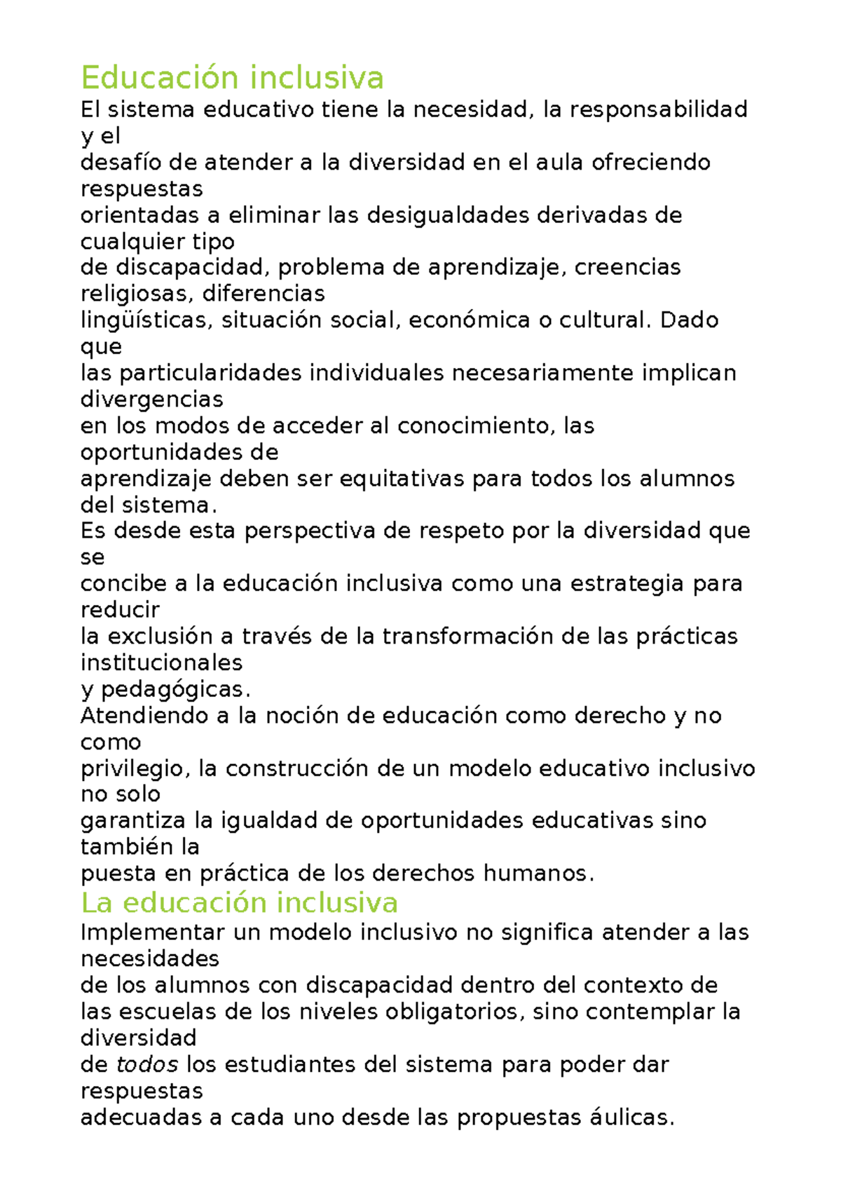 Educación Inclusiva: Estrategias y Propuestas para el Aula - Studocu