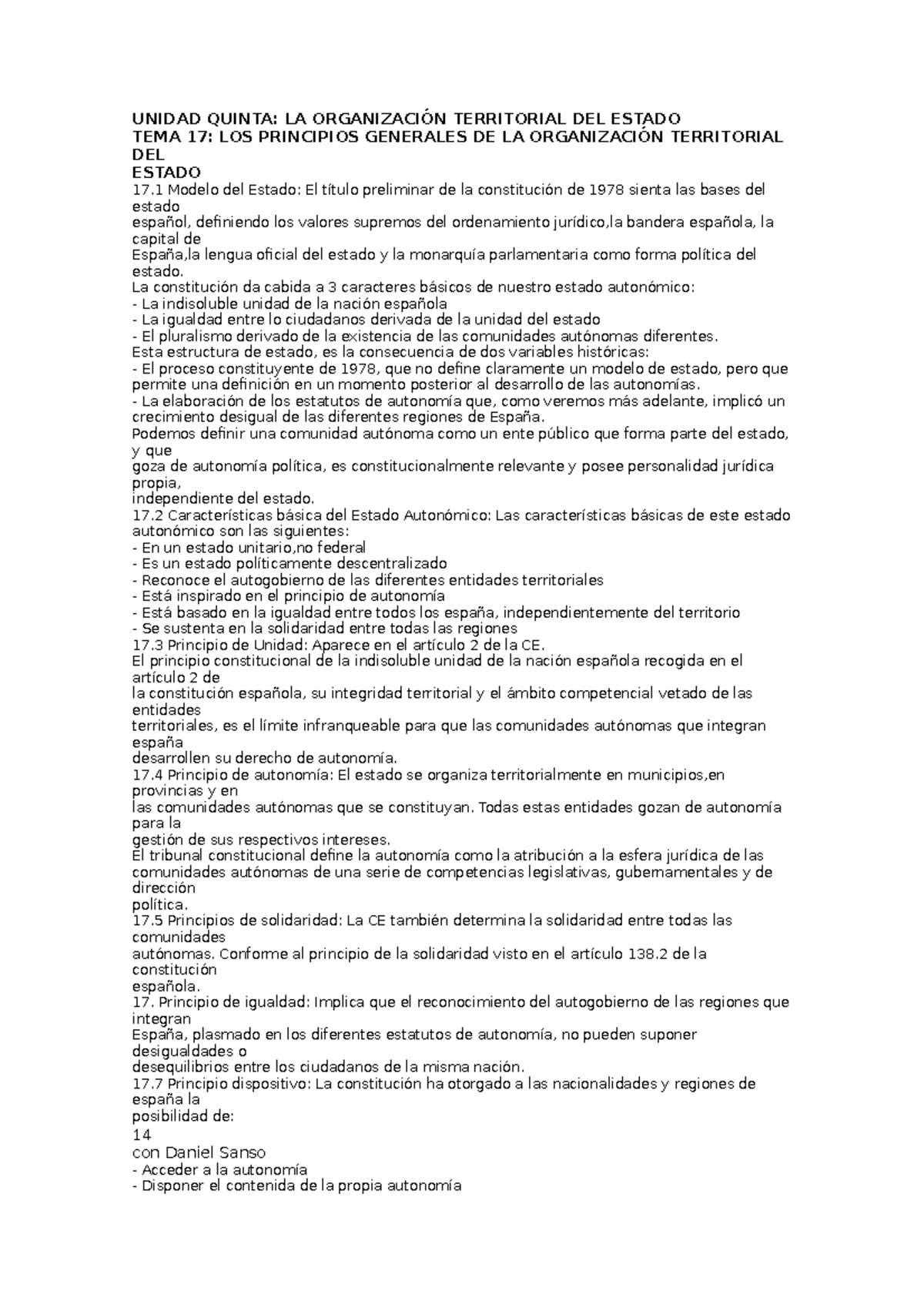 Tema 5 - Resumen Tema 5 - UNIDAD QUINTA: LA ORGANIZACIÓN TERRITORIAL ...