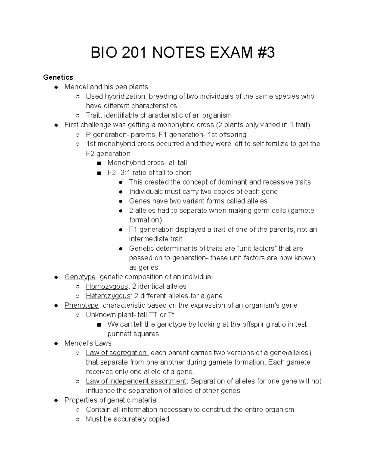 BIO exam #2; topics and study guide - BIO 201 10/21 Exam Date Chapters ...