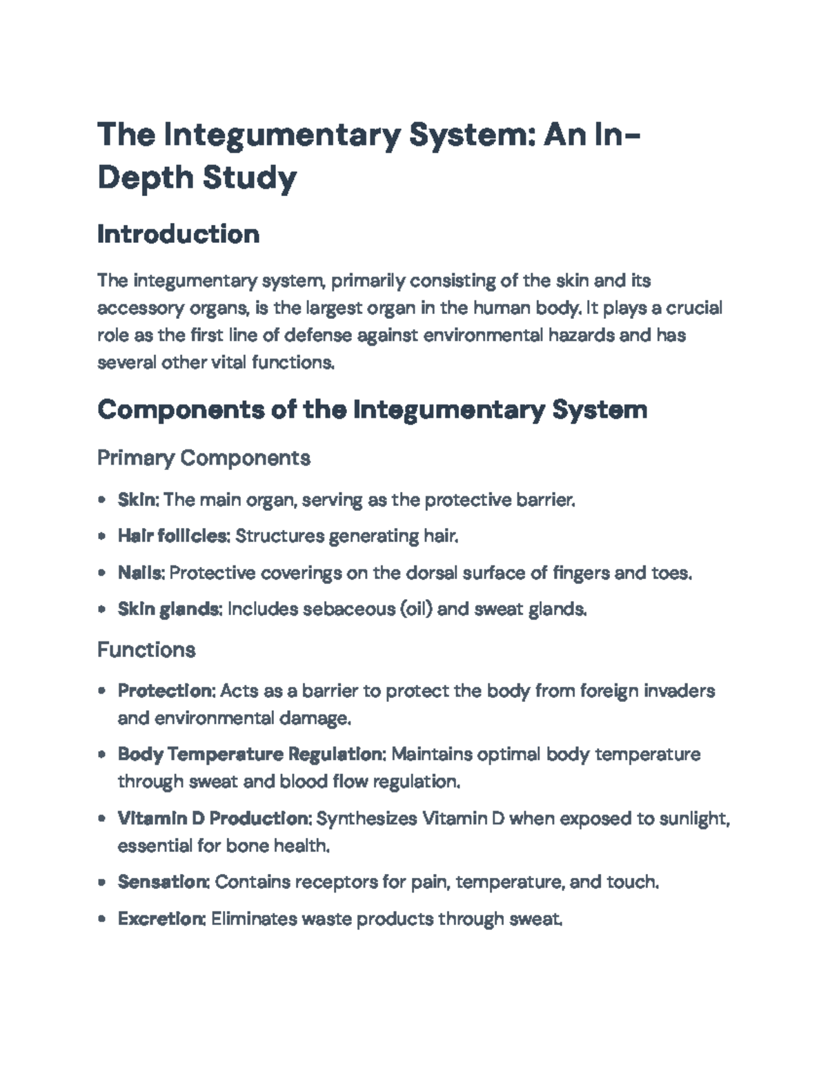 Integumentary System Overview: Structure, Functions, and Disorders ...