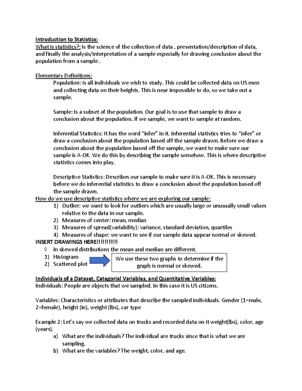 Intro to STAT 101: Introduction to Statistics Study Notes - Studocu