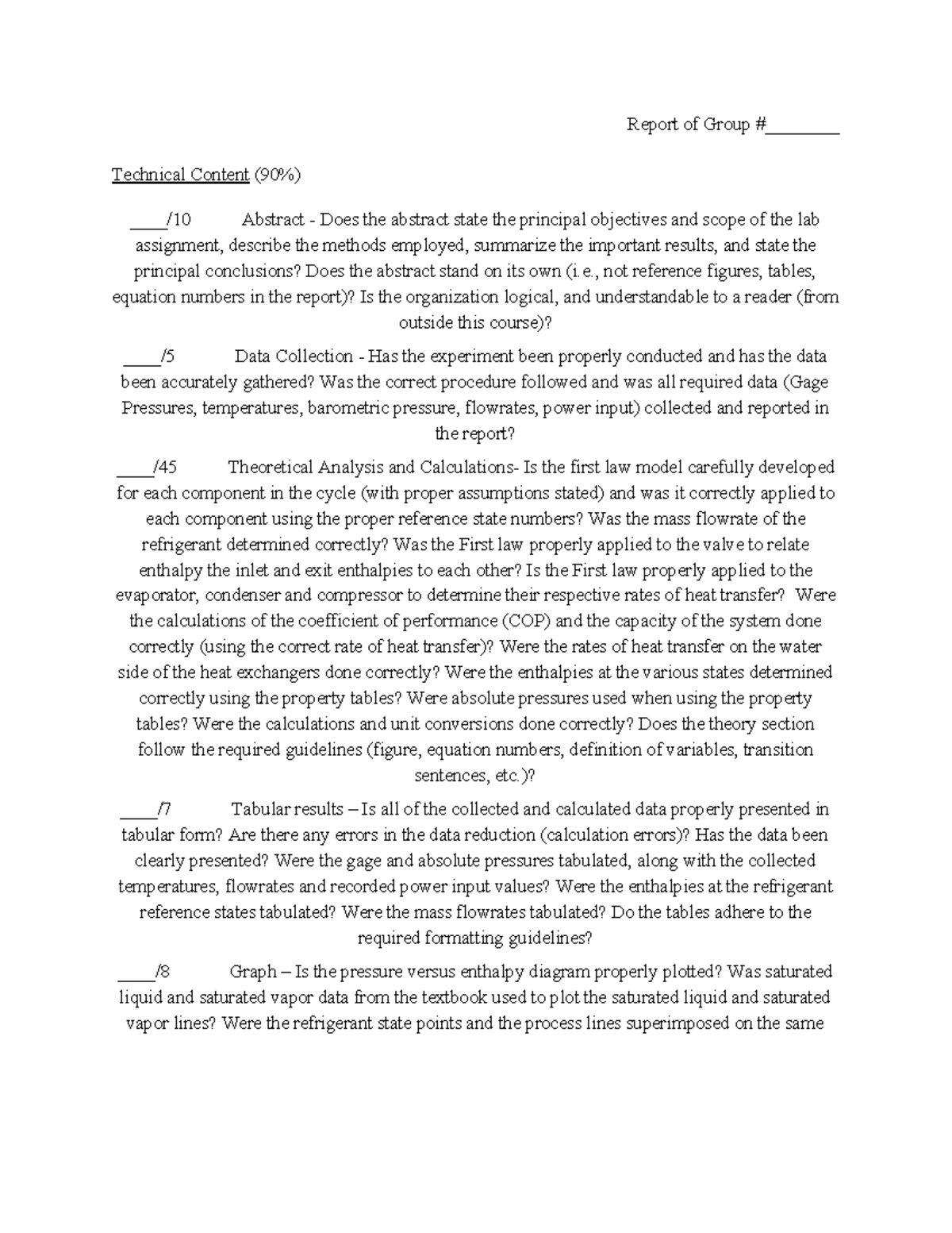 EGR 2500 Lab 4: Refrigeration System Experiment Analysis Report - Studocu