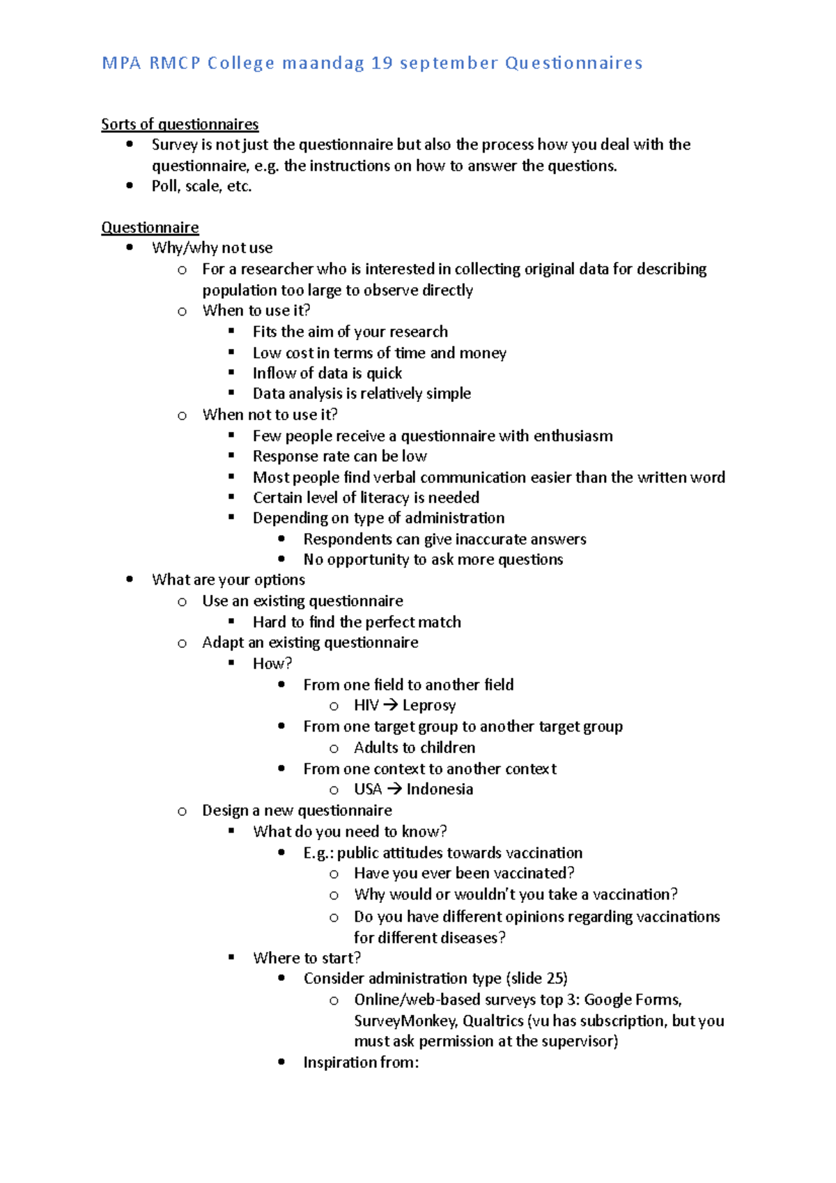 MPA RMCP: Questionnaires Guide for Research - Sept 19 Insights ...