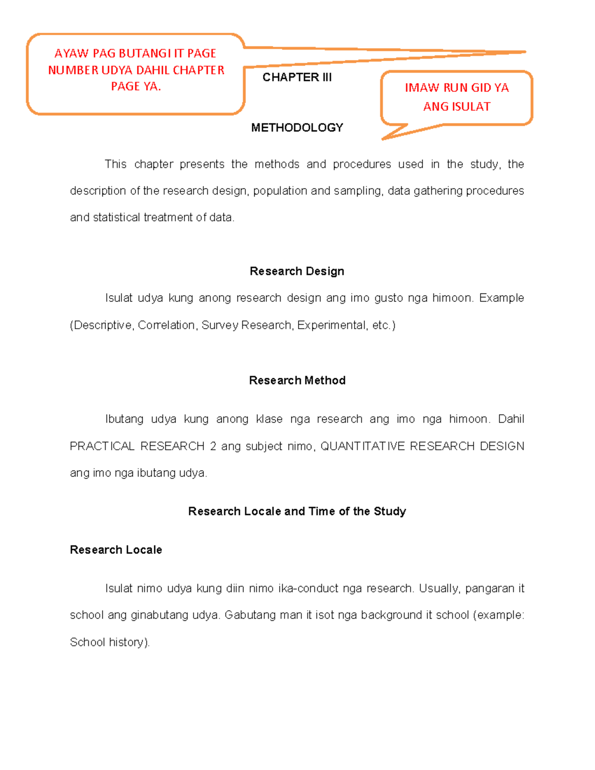 Chapter III: Methodology for Practical Research 2 (SY 24-25) - Studocu