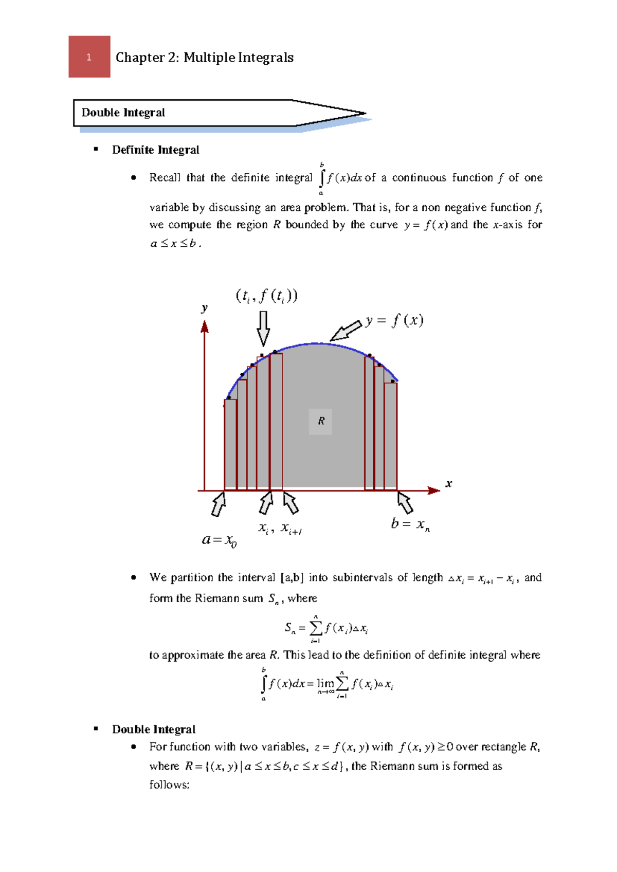Lecture Notes (Chapter 3.1: Understanding Double Integrals) - Studocu