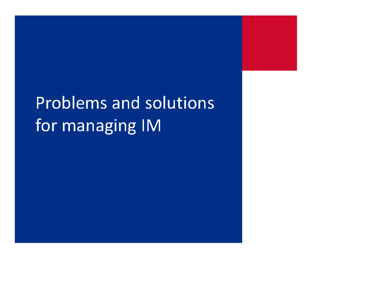 IM Problems and Solutions: Theme 3 B - Semester 1 Detailed Notes - Studocu