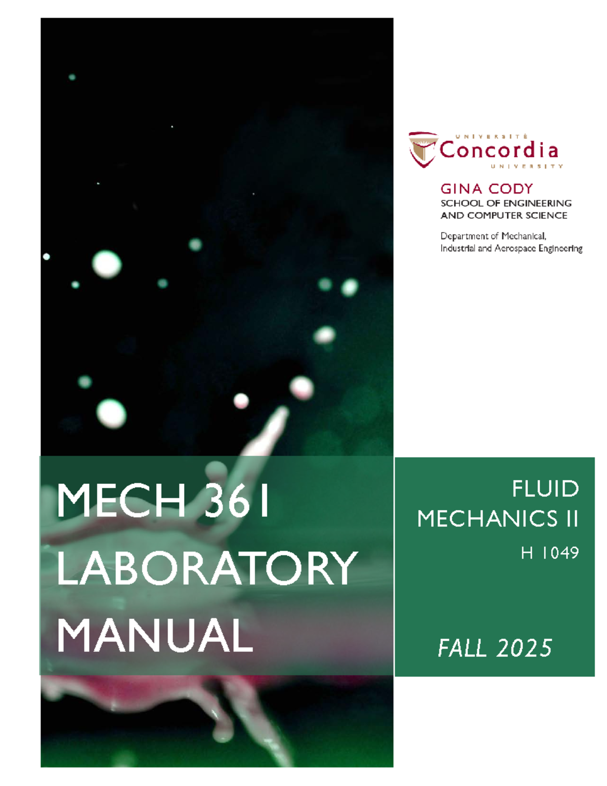 MECH 361 Laboratory Manual: Fluid Mechanics II - Fall 2025 Edition ...