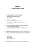 Chapter 2: Research Methods in Personality Psychology (PSY 101)