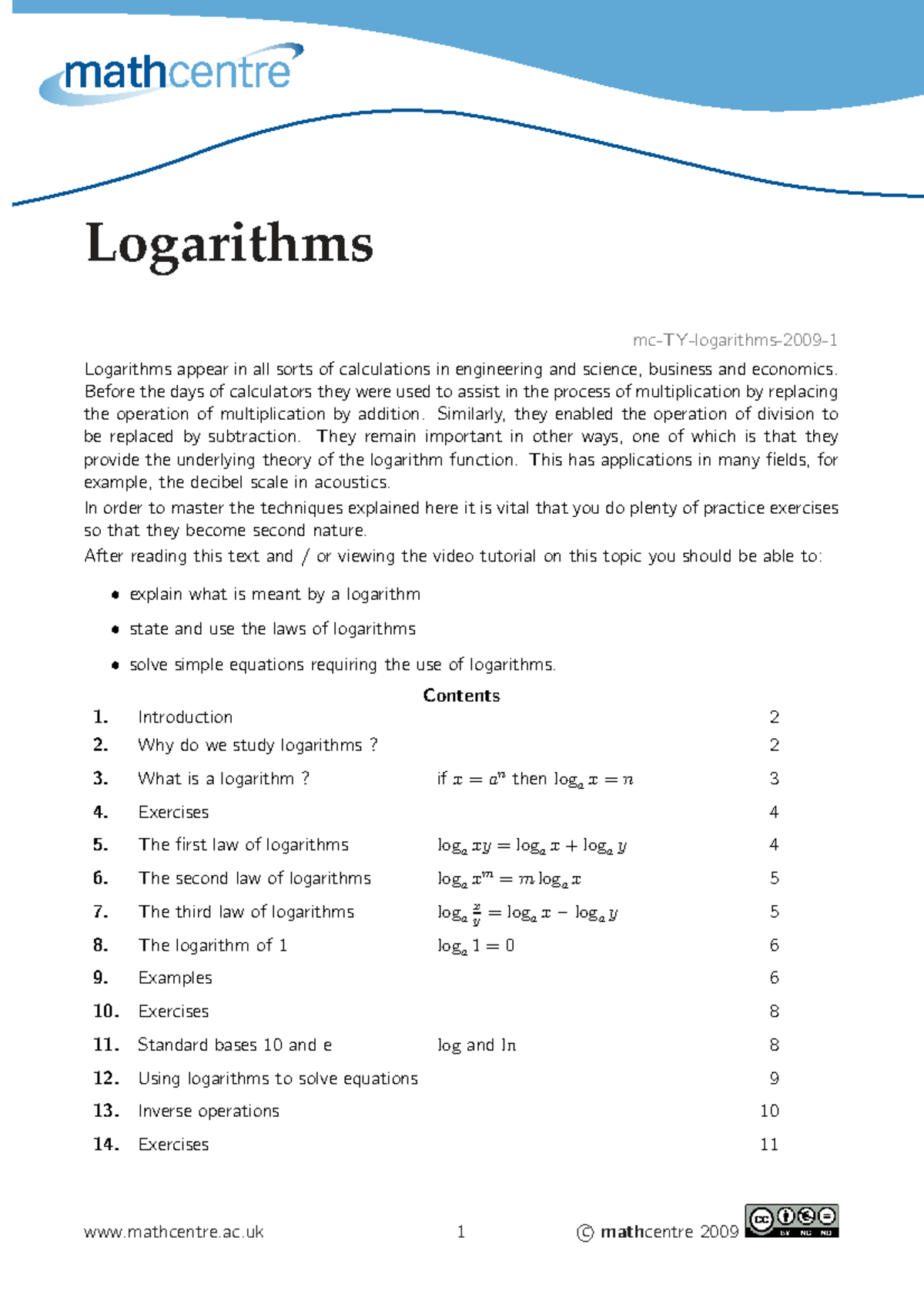 Logarithms: Understanding Their Laws and Applications in Math 101 - Studocu