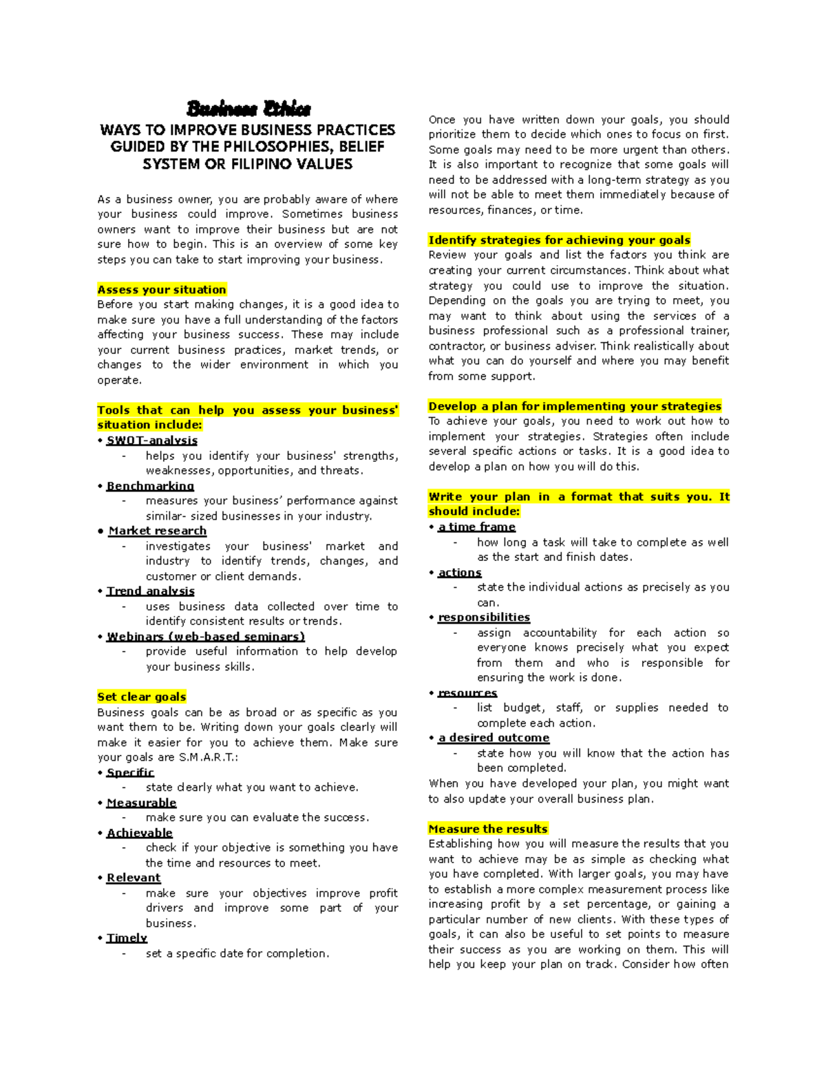 Business Ethics: Improving Practices Through Filipino Values and ...