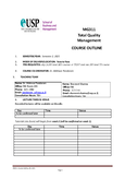 Total Quality Management - MG311 - USP - Studocu