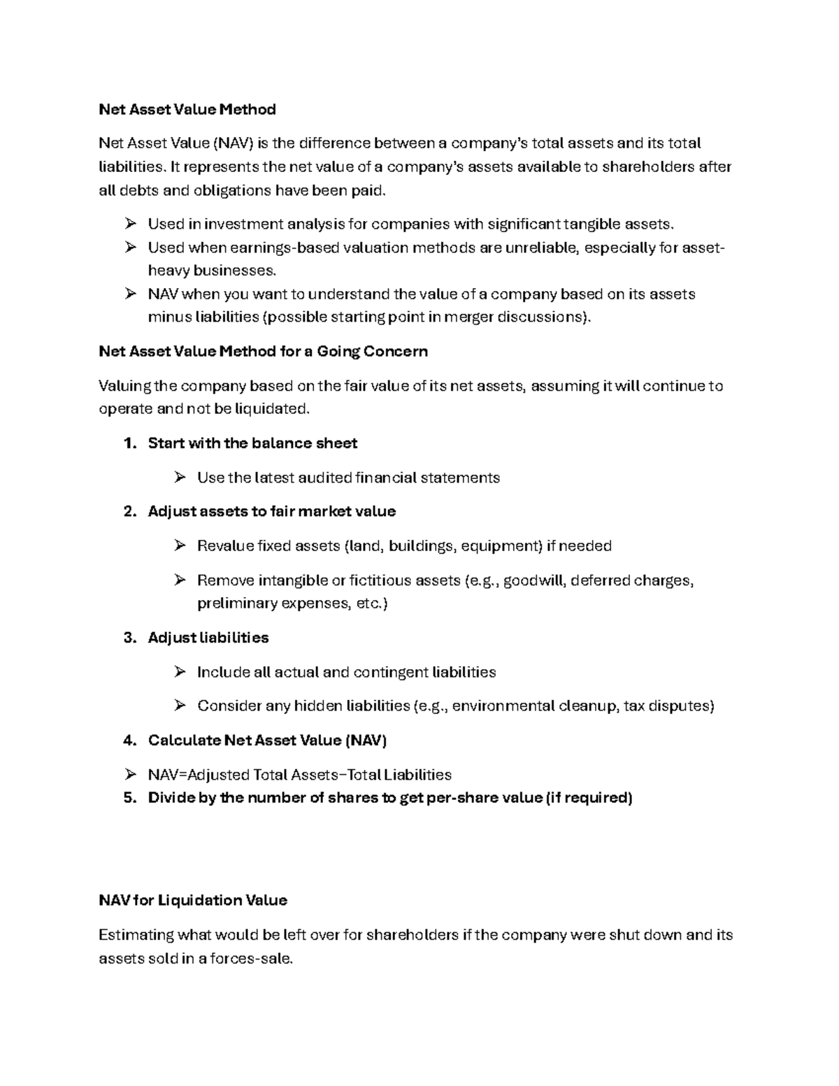 net-asset-value-method-short-notes-for-financial-analysis-studocu