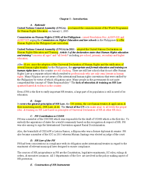 HUMAN RIGHTS LAW REVIEWER (HR LAW 101) - FINAL EXAM NOTES - Studocu