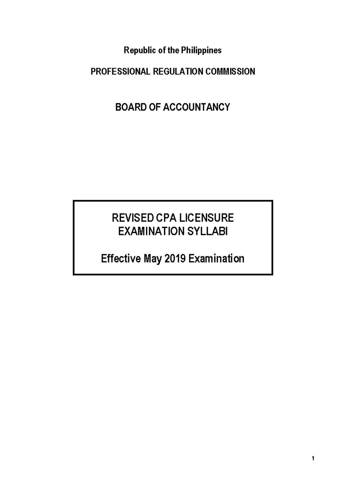Revised Cpale Syllabi Effective May 2019 - Republic of the Philippines ...