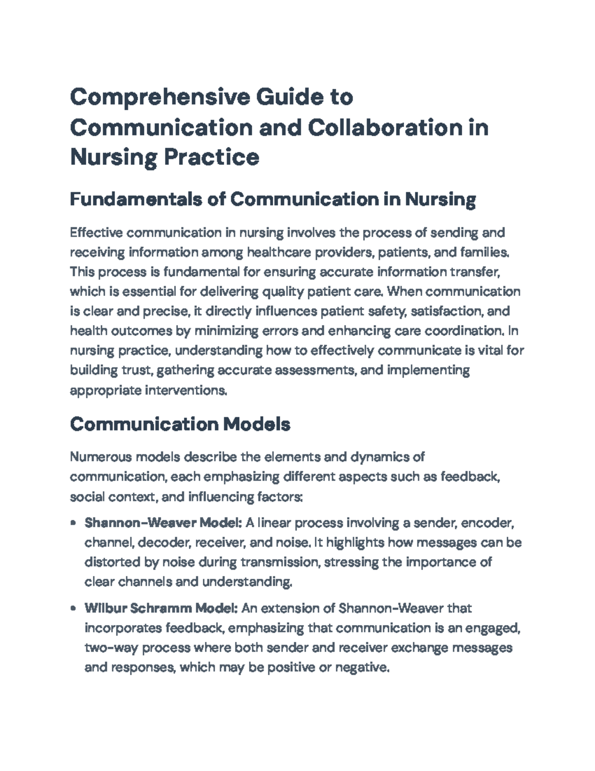 NUR 101: Comprehensive Guide to Communication in Nursing Practice - Studocu