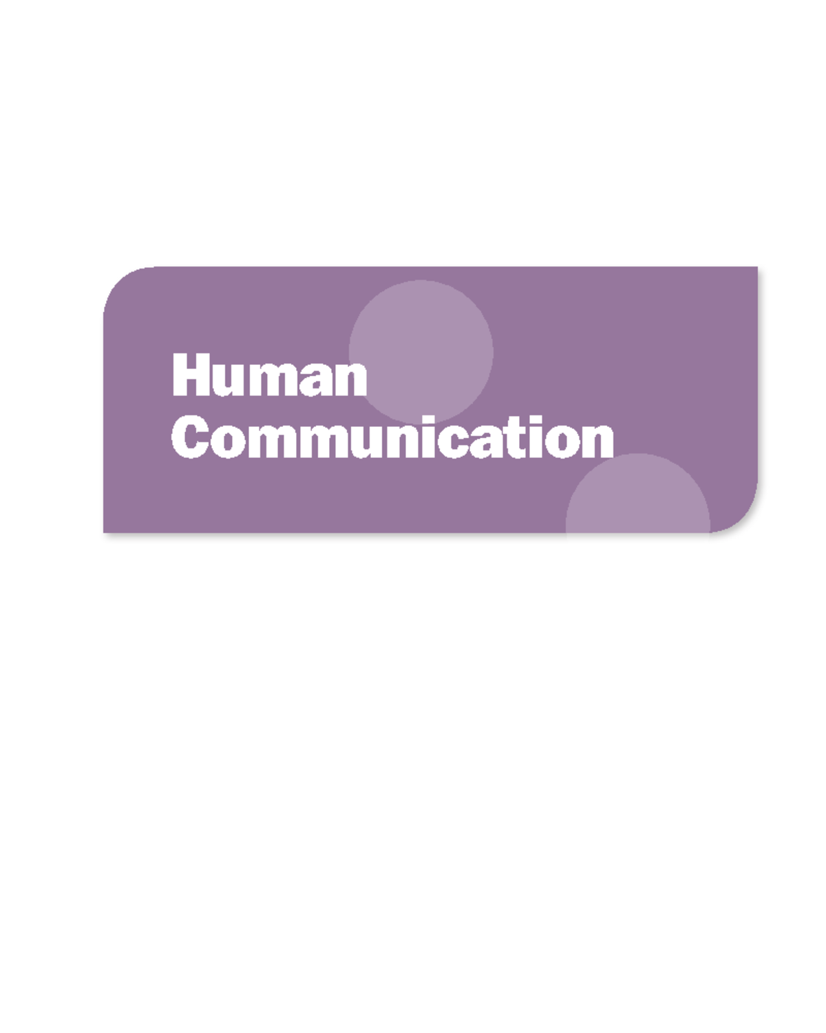 Chapter 1 Human Communication Text - Human Communication introduction ...
