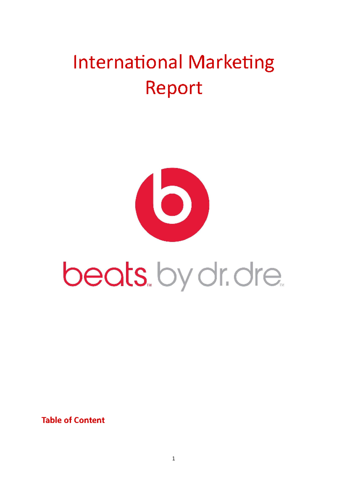 Marketing Analysis and Strategy for Beats by Dr. Dre (MKT 101) - Studeersnel