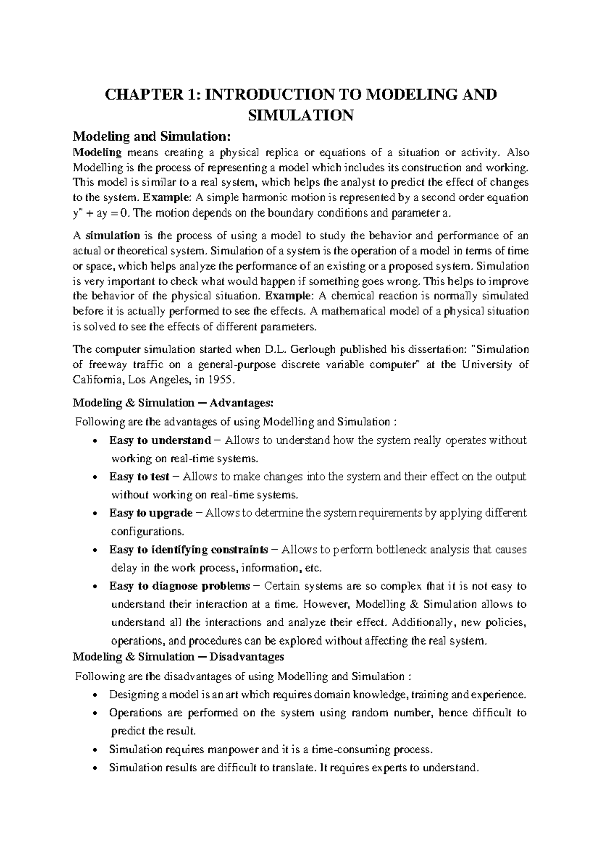 Modeling and Simulation Overview: Concepts and Applications - Studocu