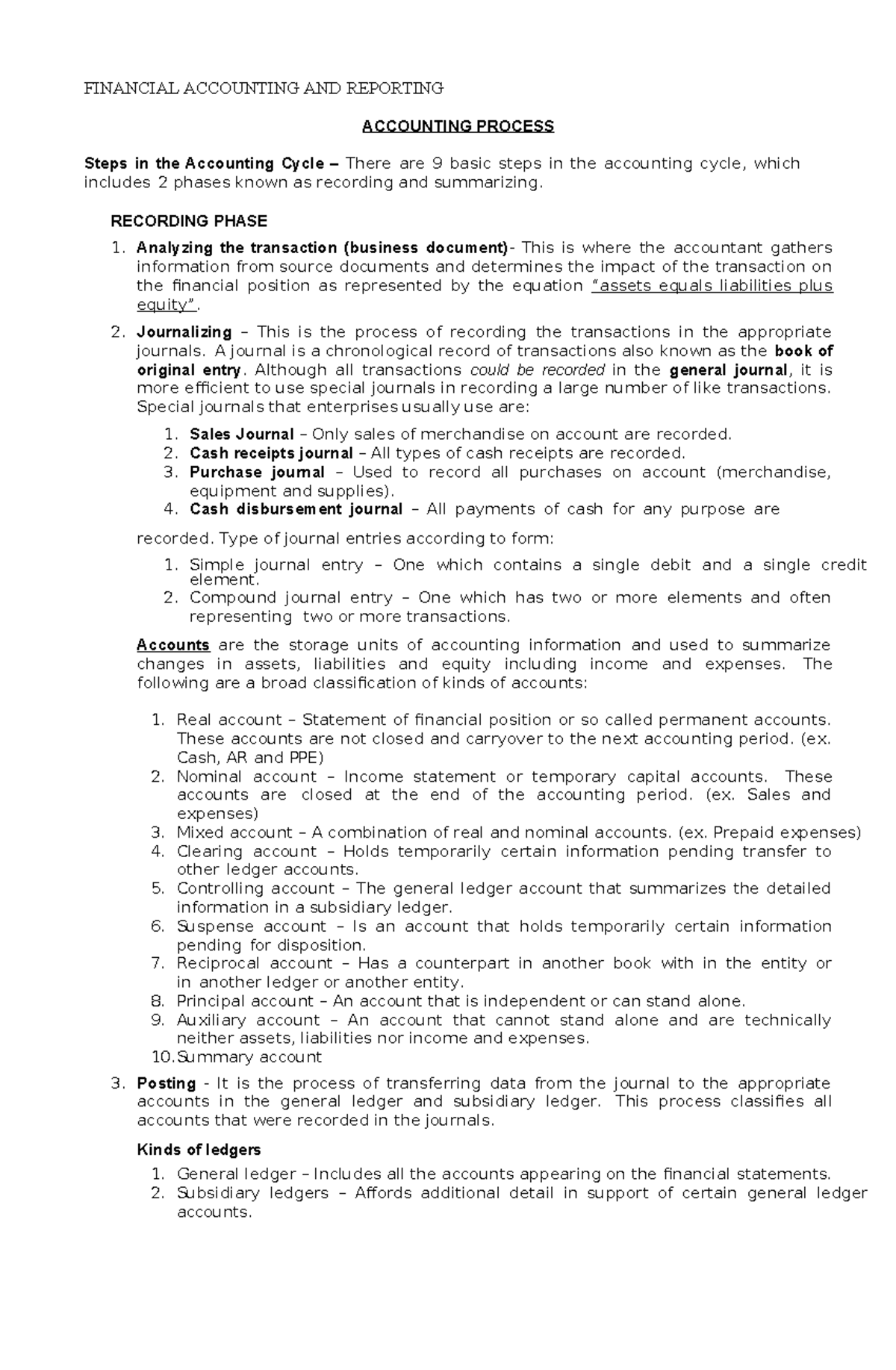 FAR - Accounting Overview - FINANCIAL ACCOUNTING AND REPORTING ...