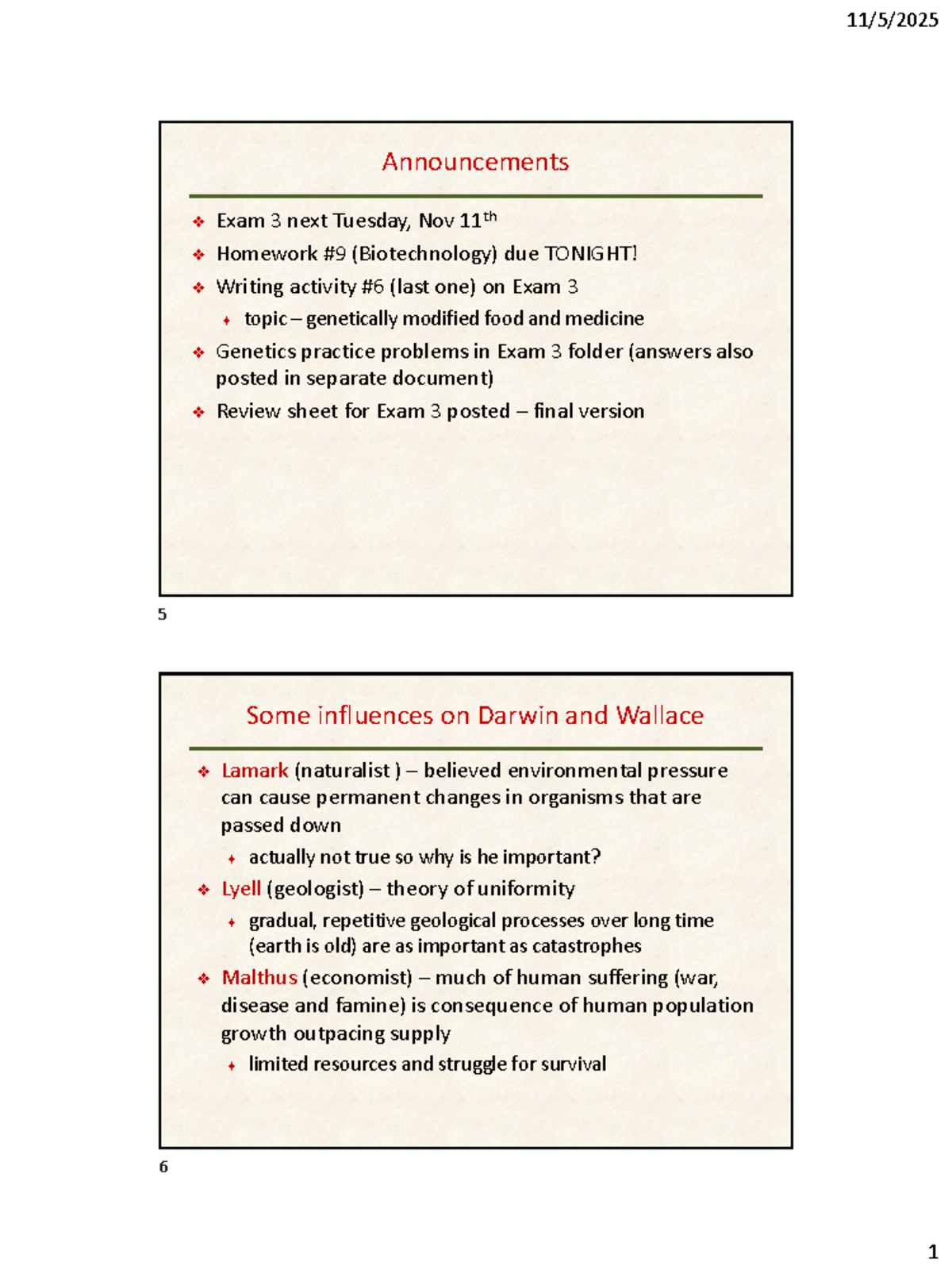 Biology 101: Natural Selection and Evolution Lecture Notes - Studocu