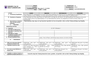 TOS-UCSP - TOS for examination - BASIC EDUCATION DEPARTMENT SENIOR HIGH ...